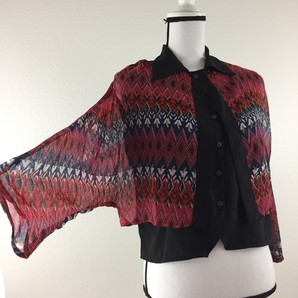 NWT LF Stores Red Leatherette Top. C31 - Picture 2 of 7